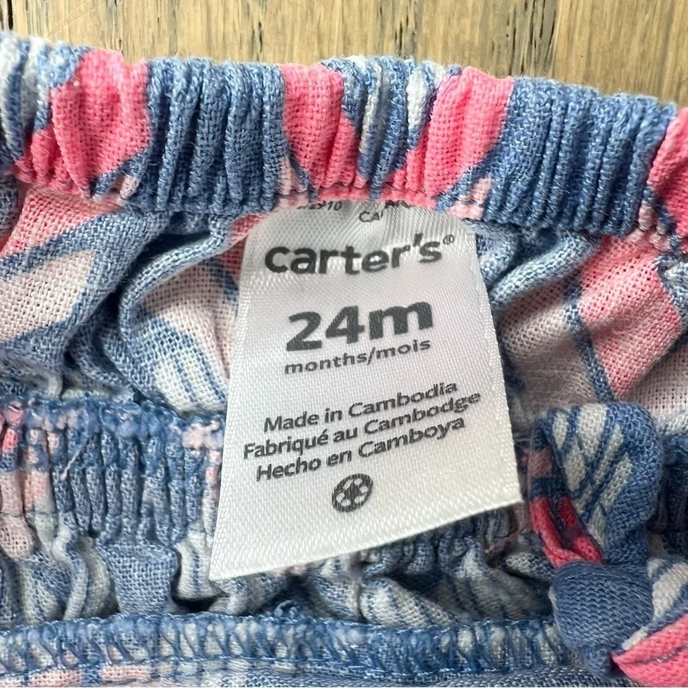 Carter's Sleeveless Blue & White Arrow Top Size 24 Months